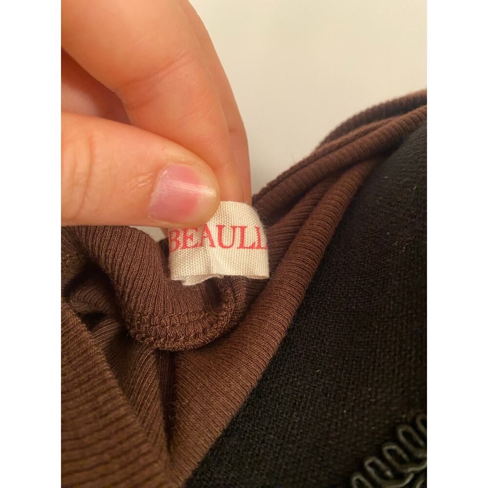 Beaully Y2K Brown Long Sleeve Henley Ribbed Tee with Grommet Placket - Picture 5 of 5